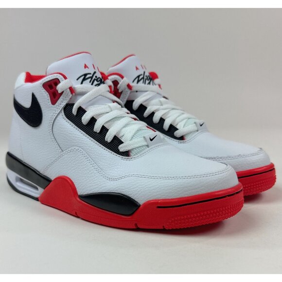 Nike Air Flight Legacy Mens 9 White Black Basketball Shoes Sneakers BQ4212-100 - Picture 2 of 9
